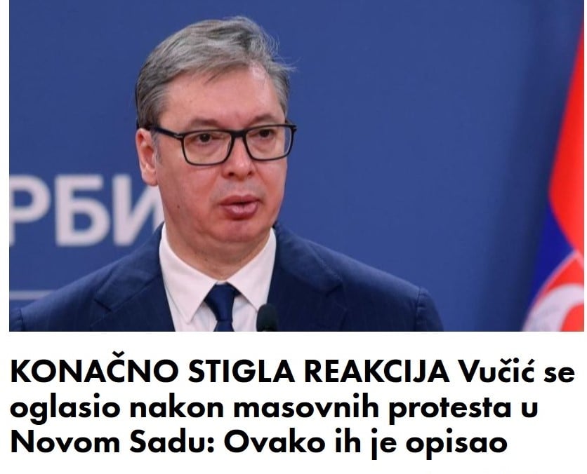 KONAČNO STIGLA REAKCIJA Vučić se oglasio nakon masovnih protesta u Novom Sadu: Ovako ih je opisao